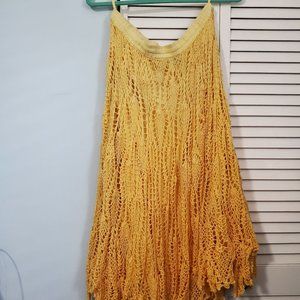 Yellow Crochet Maxi Skirt